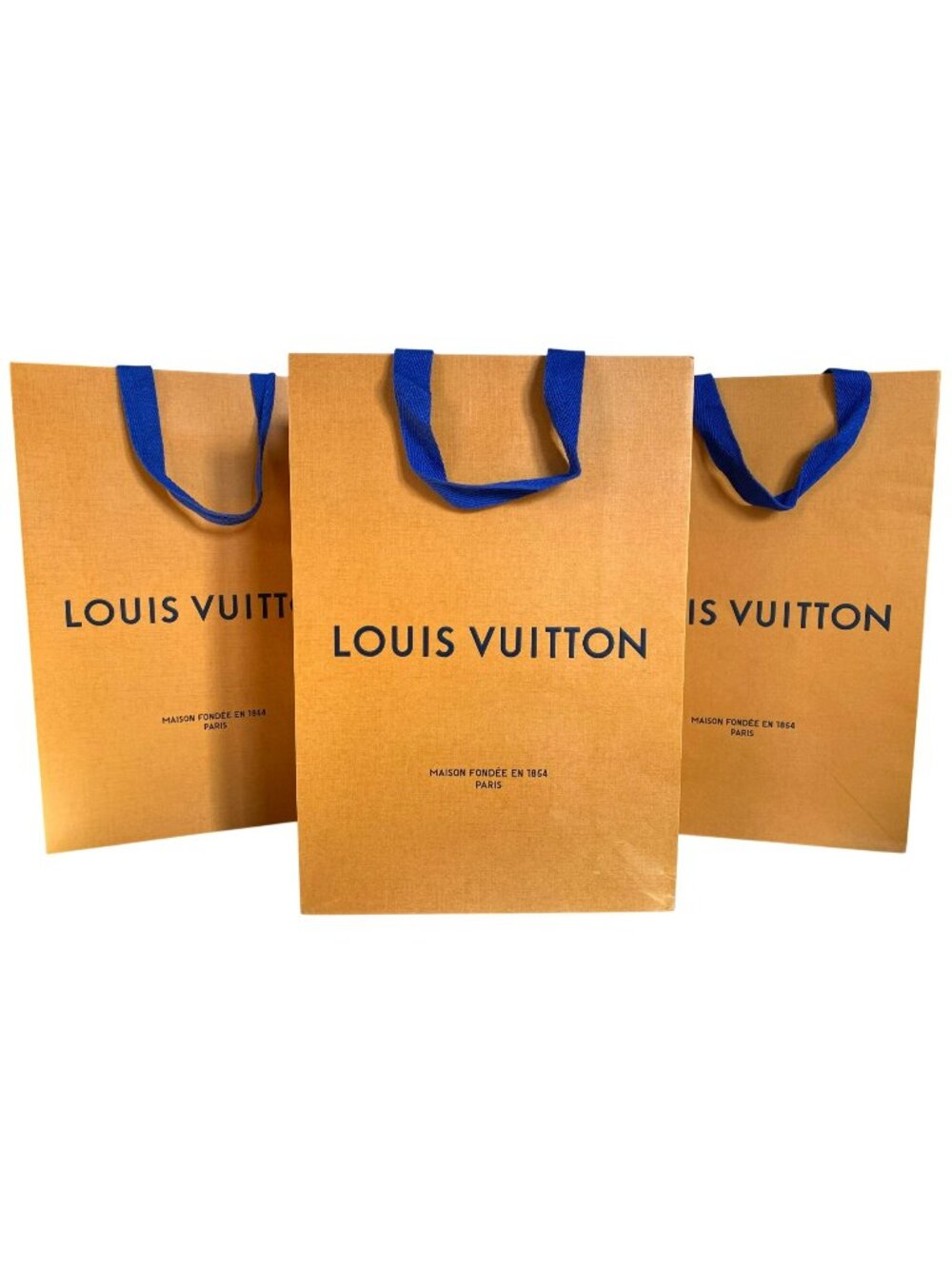 Authentic LOUIS VUITTON LV Shopper Paper Bag Tote Bags 14x9.75x4.375" SET of 3!